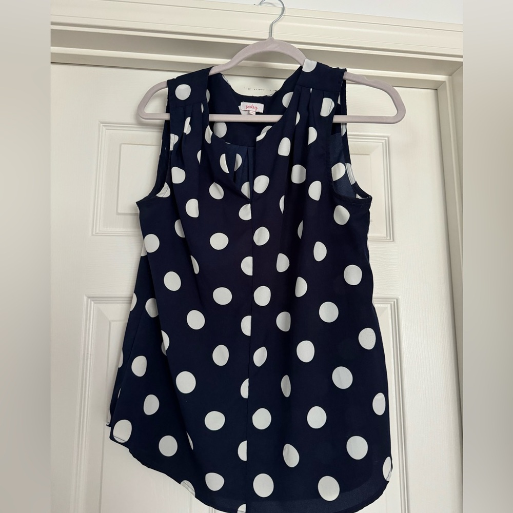 Pixley navy and white tank. Dressier than just a cotton tank.